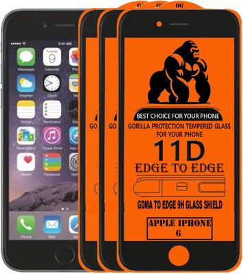 GDMA Edge To Edge Tempered Glass for Apple iPhone 6(Pack of 3)