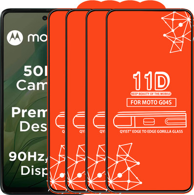 Qyist Edge To Edge Tempered Glass for MOTO G04S(Pack of 4)