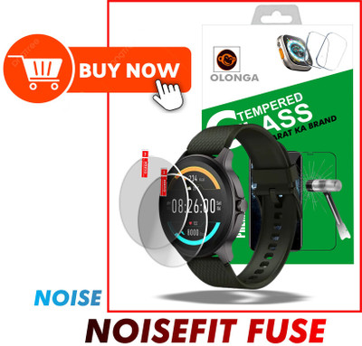 Olonga Edge To Edge Tempered Glass for NOISEFIT FUSE SMART WATCH(Pack of 2)