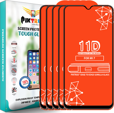PikTrue Edge To Edge Tempered Glass for Redmi 7(Pack of 5)