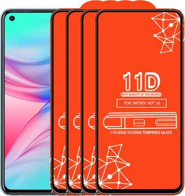 Roxel Edge To Edge Tempered Glass for Infinix Hot 10(Pack of 4)