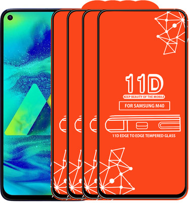 Roxel Edge To Edge Tempered Glass for Samsung Galaxy M40(Pack of 4)