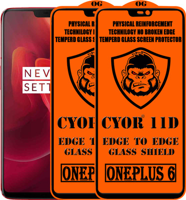 CYOR Edge To Edge Tempered Glass for OnePlus 6(Pack of 2)