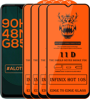 Forego Edge To Edge Tempered Glass for Infinix Hot 10s(Pack of 4)
