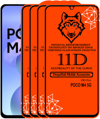 DeepzHub Edge To Edge Tempered Glass for POCO M4 5G(Pack of 4)