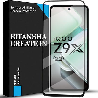 EITANSHA CREATION Edge To Edge Tempered Glass for iQOO Z9X 5G, iQOO Z9x, Vivo T3X 5G, Vivo T3x(Pack of 2)