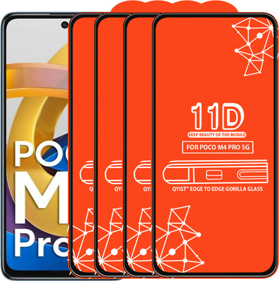 Qyist Edge To Edge Tempered Glass for Poco M4 Pro 5G(Pack of 4)