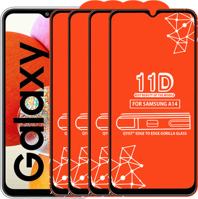 Qyist Edge To Edge Tempered Glass for Samsung Galaxy A14(Pack of 4)