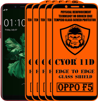 CYOR Edge To Edge Tempered Glass for Oppo F5(Pack of 5)