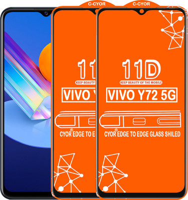 CYOR Edge To Edge Tempered Glass for VIVO Y72 5G(Pack of 2)