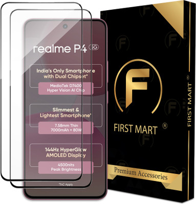 FIRST MART Edge To Edge Tempered Glass for Realme P4 5G, P4 5G(Pack of 2)
