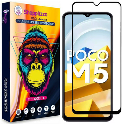Shoppitzzo Edge To Edge Tempered Glass for POCO M5 4G**DuraGlass**Millitary Grade-Anti Explosion-Tempered Glass/Full Screen Coverage-Edge to Edge/9H Hardness/With Easy Installation Kit(Pack of 1)
