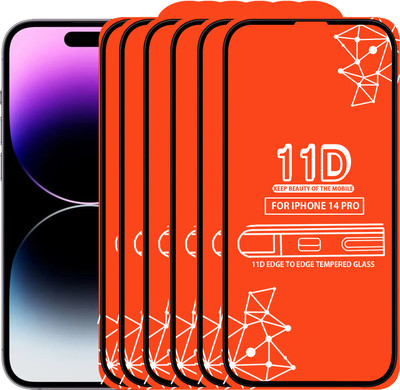 Roxel Edge To Edge Tempered Glass for Iphone 14 Pro(Pack of 6)