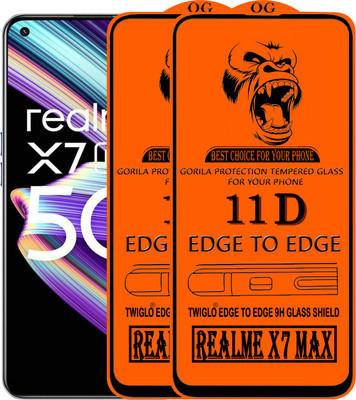 TWIGLO Edge To Edge Tempered Glass for REALME X7 MAX(Pack of 3)