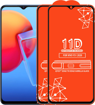 Qyist Edge To Edge Tempered Glass for Vivo Y51 2020(Pack of 2)