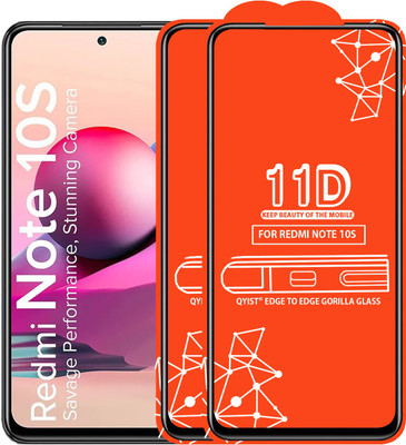 Qyist Edge To Edge Tempered Glass for Redmi Note 10S(Pack of 2)