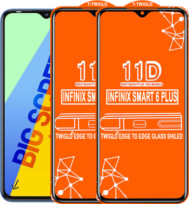 TWIGLO Edge To Edge Tempered Glass for INFINIX SMART 6 PLUS(Pack of 2)