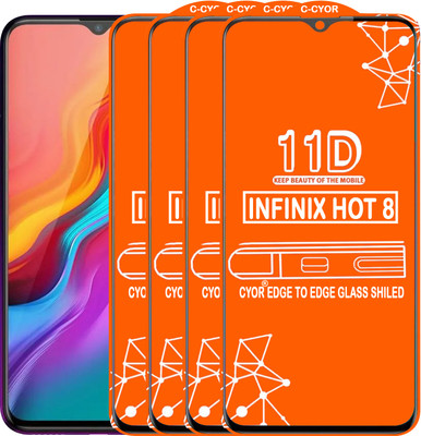 CYOR Edge To Edge Tempered Glass for Infinix Hot 8(Pack of 4)