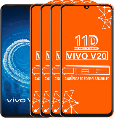 CYOR Edge To Edge Tempered Glass for VIVO V20(Pack of 4)