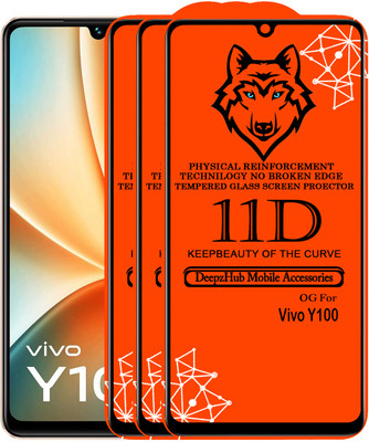 DeepzHub Edge To Edge Tempered Glass for vivo Y100 5G(Pack of 3)