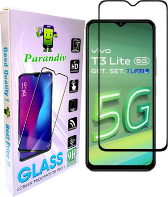 PARANDIV Edge To Edge Tempered Glass for Vivo T3 Lite 5G(Pack of 1)