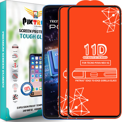 PikTrue Edge To Edge Tempered Glass for Tecno Pova Neo 5G(Pack of 2)