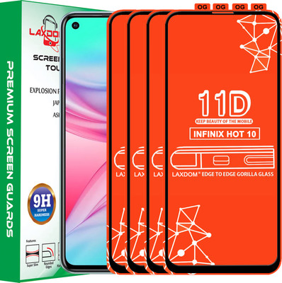 Laxdom Edge To Edge Tempered Glass for INFINIX HOT 10(Pack of 4)