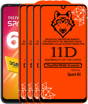CRodible Edge To Edge Tempered Glass for Tecno Spark 8C(Pack of 4)
