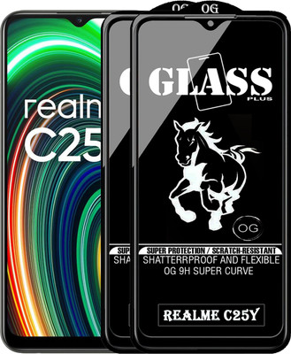 Rofix star Edge To Edge Tempered Glass for REALME C25Y(Pack of 2)