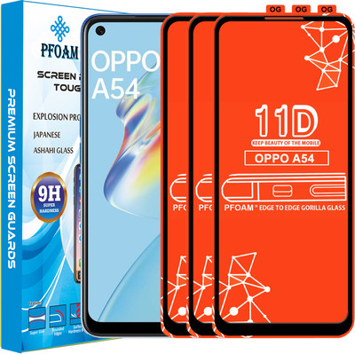 PFOAM Edge To Edge Tempered Glass for OPPO A54(Pack of 3)