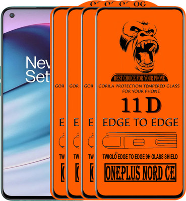 TWIGLO Edge To Edge Tempered Glass for ONEPLUS NORD CE(Pack of 4)