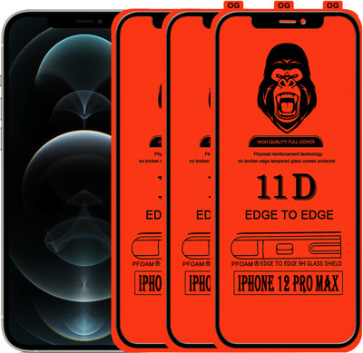 Laxdom Edge To Edge Tempered Glass for APPLE IPHONE 12 PRO(Pack of 3)