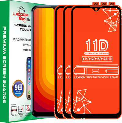 Laxdom Edge To Edge Tempered Glass for VIVO Y17(Pack of 3)