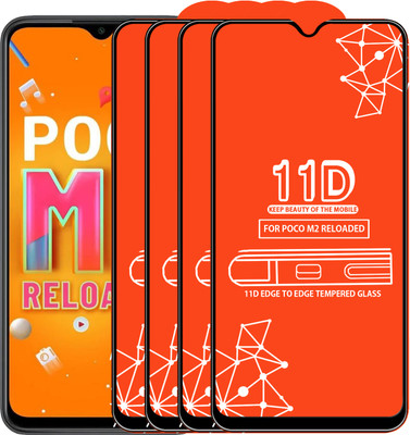 Qyist Edge To Edge Tempered Glass for Poco M2 Reloaded(Pack of 4)