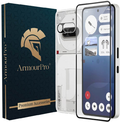 ArmourPro Edge To Edge Tempered Glass for Nothing Phone (3a), Nothing Phone (3a), OG Tempered Glass and Black Camera Lens(Pack of 2)