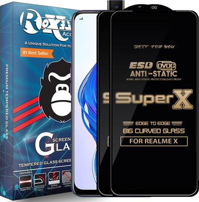 Roxel Edge To Edge Tempered Glass for Realme X(Pack of 2)