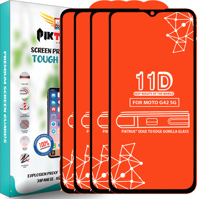 PikTrue Edge To Edge Tempered Glass for Moto G42 5G(Pack of 4)