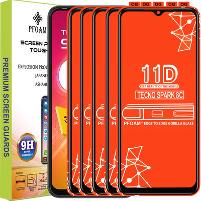 PFOAM Edge To Edge Tempered Glass for TECNO SPARK 8C(Pack of 5)