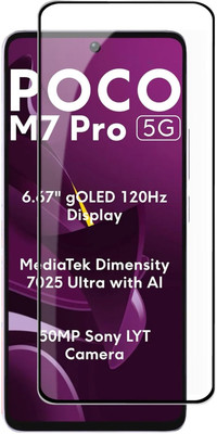 Flipkart SmartBuy Edge To Edge Tempered Glass for POCO M7 Pro 5G, POCO M7 Pro(Pack of 1)