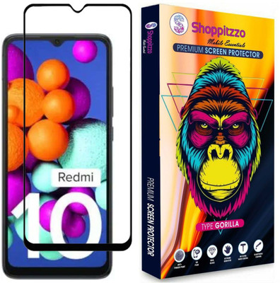 Shoppitzzo Edge To Edge Tempered Glass for Xiaomi Redmi 10|Redmi 10C|Redmi 10 Power**NeoShield**Millitary Grade-Anti Explosion-Tempered Glass/Full Screen Coverage-Edge to Edge/9H Hardness/With Easy Installation Kit(Pack of 1)