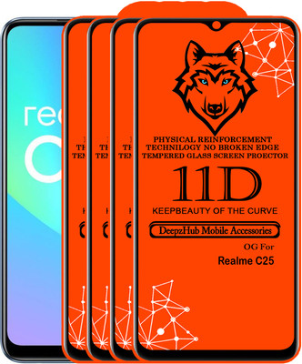 DeepzHub Edge To Edge Tempered Glass for Realme C25(Pack of 4)