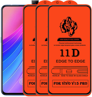 INT Edge To Edge Tempered Glass for Vivo V15 Pro(Pack of 3)