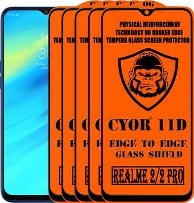 CYOR Edge To Edge Tempered Glass for Realme 2 Pro(Pack of 5)