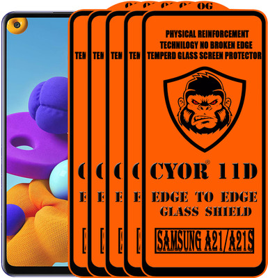 CYOR Edge To Edge Tempered Glass for SAMSUNG A21S(Pack of 5)