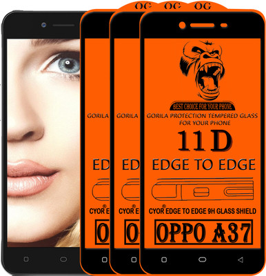 CYOR Edge To Edge Tempered Glass for Oppo A37(Pack of 3)