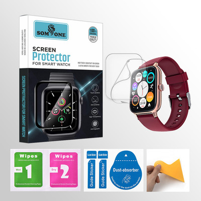 SOMTONE Edge To Edge Tempered Glass for Gizmore Blaze X 1.85 inch Smartwatch 2 PROTECTOR + 2 WIPES + 2 DUST REMOVAL STICKER + 1 WIPER(Pack of 2) SOMTONE Edge To Edge Tempered Glass for Gizmore Blaze X 1.85 inch Smartwatch 2 PROTECTOR + 2 WIPES + 2 DUST REMOVAL STICKER + 1 WIPER(Pack of 2)