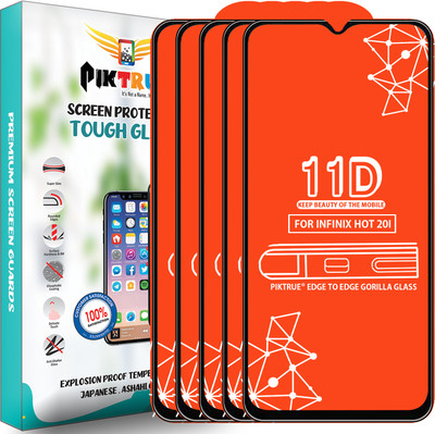PikTrue Edge To Edge Tempered Glass for Infinix Hot 20I(Pack of 5)