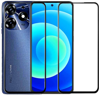NaturalBuy Edge To Edge Tempered Glass for Tecno Spark 20 Pro 5G-| 9H tempered glass protects the entire front display |(Pack of 2)