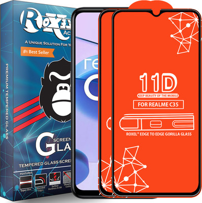Roxel Edge To Edge Tempered Glass for Realme C35(Pack of 2)