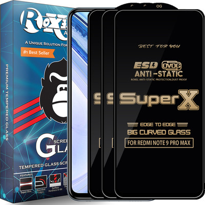 Roxel Edge To Edge Tempered Glass for REDMI NOTE 9 PRO MAX(Pack of 3)